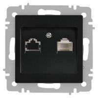 Розетка Accent 6-303-05 информационная RJ45 IP20 СУ антрацит Intro Б0063634