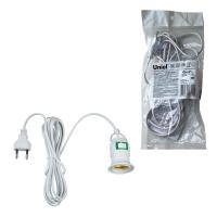 Патрон DLC-P-T50B/E27 3M WHITE подвесной с выключателем и штепсельной вилкой 300см цоколь Е27 бел. Uniel UL-00009249