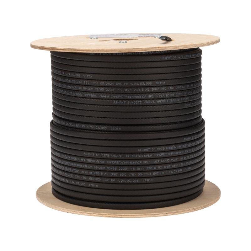 Кабель греющий (нагрев.) саморег. SRL16-2CR экранированный 16Вт/м 0.88кв.мм/105м 200м Rexant 51-0275