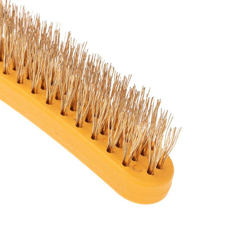 Щетка по металлу с пластиковой ручкой 4 ряд. 260мм Kranz KR-91-1236