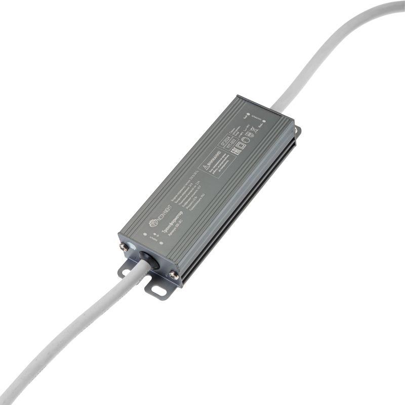 Трансформатор 230В - 24В 60Вт алюм. корпус провод бел. каучук Neon-Night 531-312